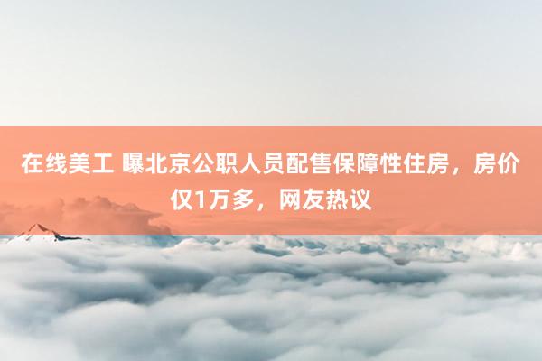 在线美工 曝北京公职人员配售保障性住房，房价仅1万多，网友热议